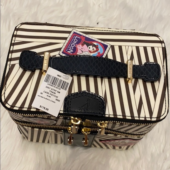 Henri Bendel Rare Striped Train Case Two-Layer - Picture 2 of 8